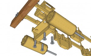 Saddle's lower half and cylinders exploded view