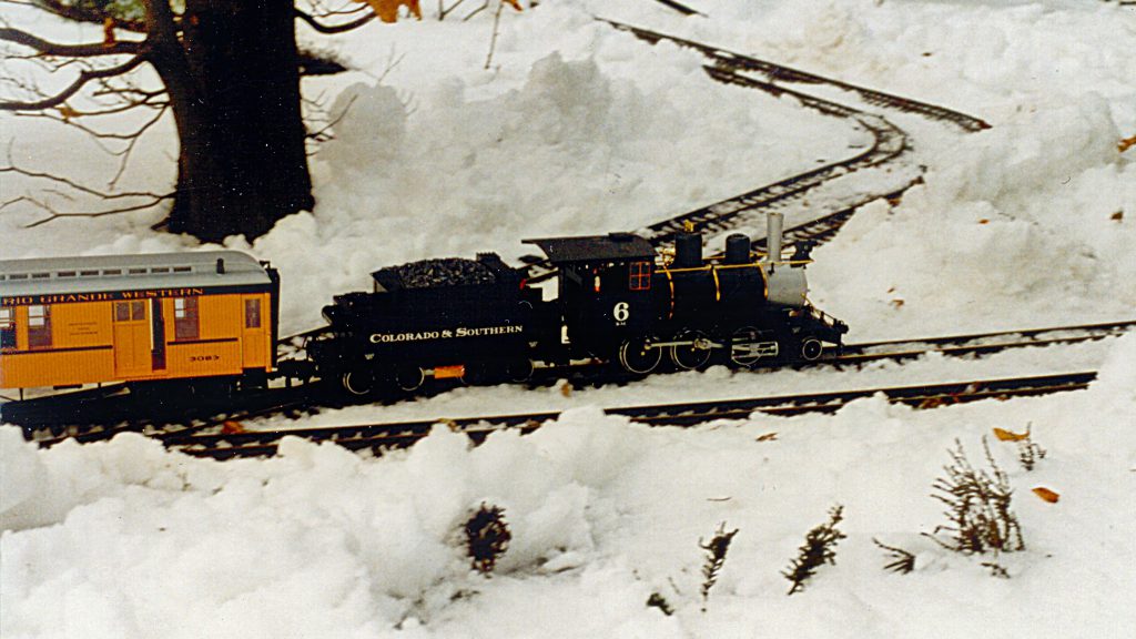 At full steam in the snow.