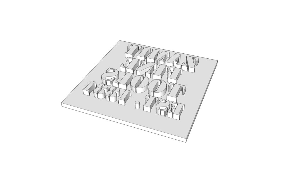 Der Kisten-Stempel im 3D-Programm.